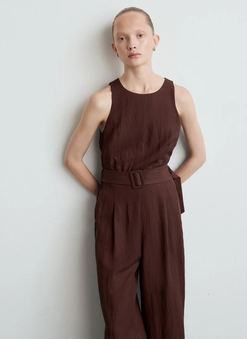 Mango  Lyocell jumpsuit with belt for Women | Best Price UAE